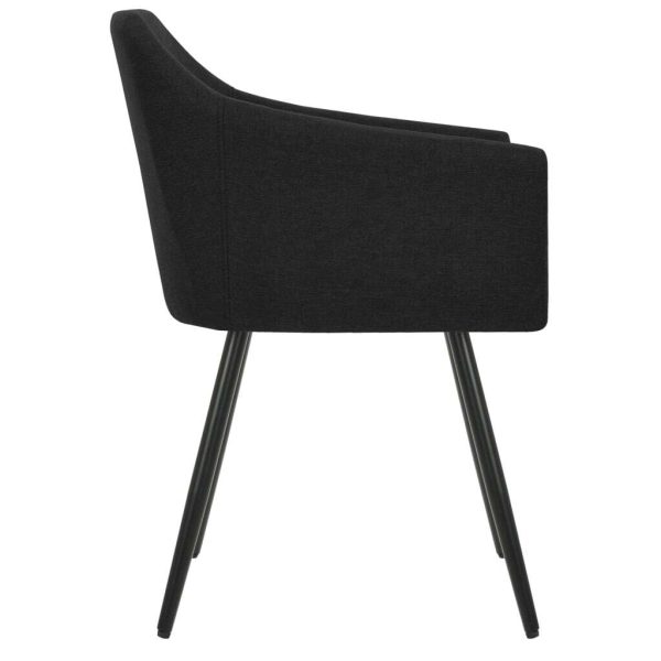 Dining Chairs Fabric – Black, 6