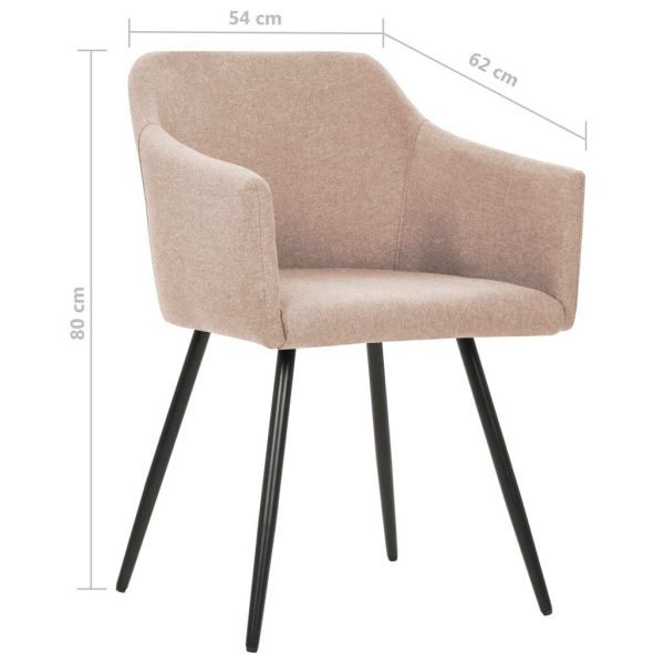 Dining Chairs Fabric – Taupe, 6