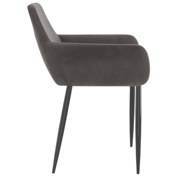Dining Chairs Velvet – Dark Grey, 6
