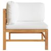 2-seater Garden Bench with Cushions Solid Teak Wood – Cream White