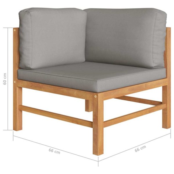 2-seater Garden Bench with Cushions Solid Teak Wood – Dark Grey