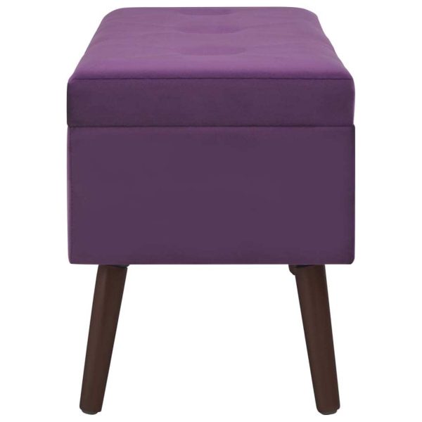 Bench with Storage Compartment 80 cm Velvet – Purple
