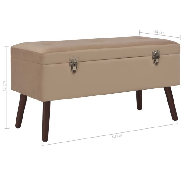 Bench with Storage Compartment 80 cm Velvet – Beige