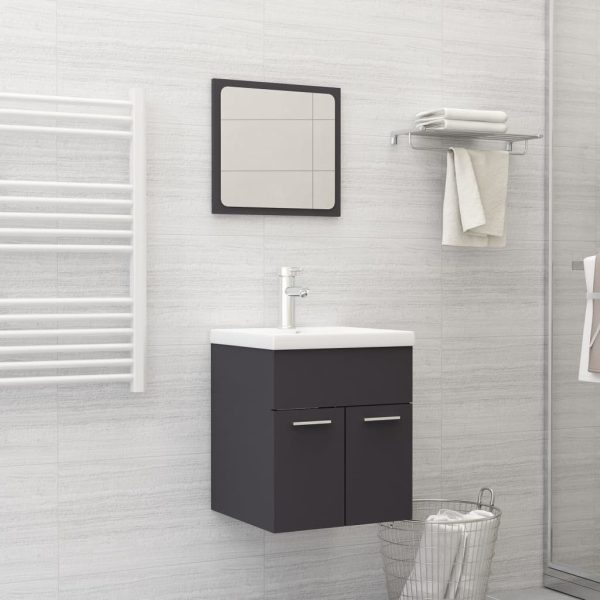 Bathroom Furniture Set Engineered Wood – 41×38.5×46 cm, Grey