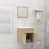 Bathroom Furniture Set Engineered Wood – 41×38.5×46 cm, Sonoma oak