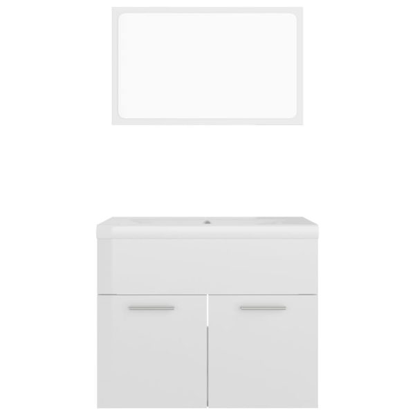Bathroom Furniture Set Engineered Wood – 60×38.5×46 cm, High Gloss White