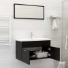 Bathroom Furniture Set Engineered Wood – 80×38.5×46 cm, Black
