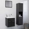 Bathroom Furniture Set Engineered Wood – 41×38.5×46 cm, High Gloss Grey