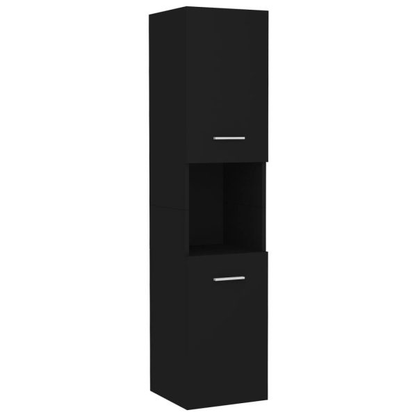 Bathroom Furniture Set Engineered Wood – 60×38.5×46 cm, Black