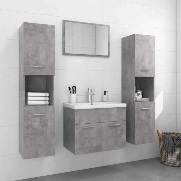 Bathroom Furniture Set Engineered Wood – 60×38.5×46 cm, Concrete Grey