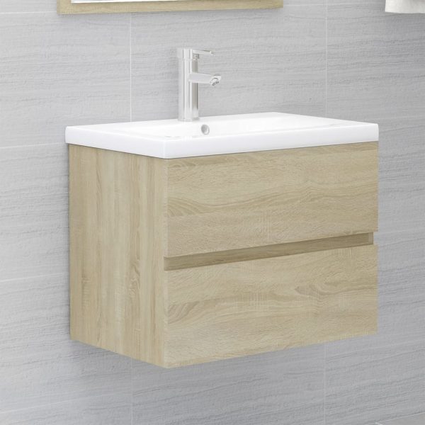 Bathroom Furniture Set Engineered Wood – 60×38.5×45 cm, Sonoma oak