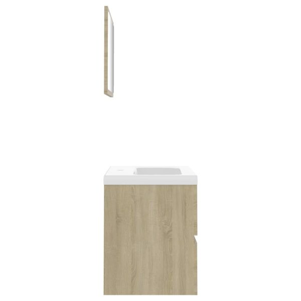 Bathroom Furniture Set Engineered Wood – 60×38.5×45 cm, Sonoma oak