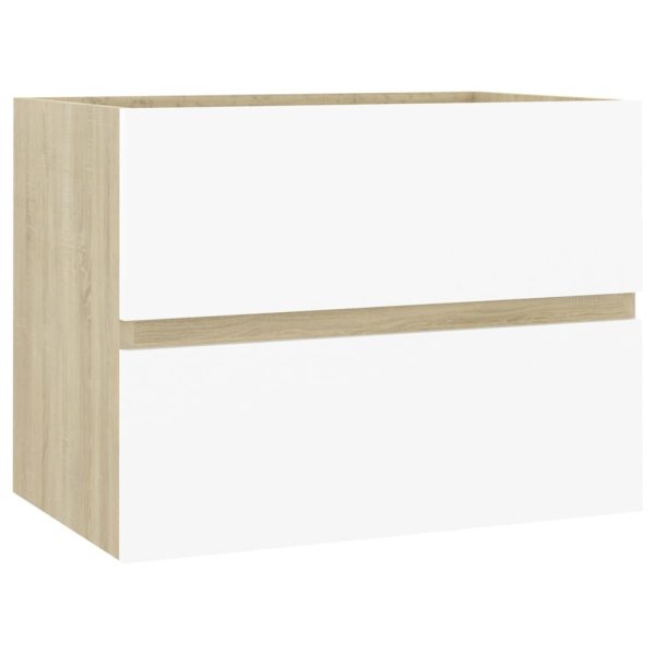 Bathroom Furniture Set Engineered Wood – 60×38.5×45 cm, White and Sonoma Oak