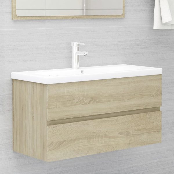 Bathroom Furniture Set Engineered Wood – 90×38.5×45 cm, Sonoma oak