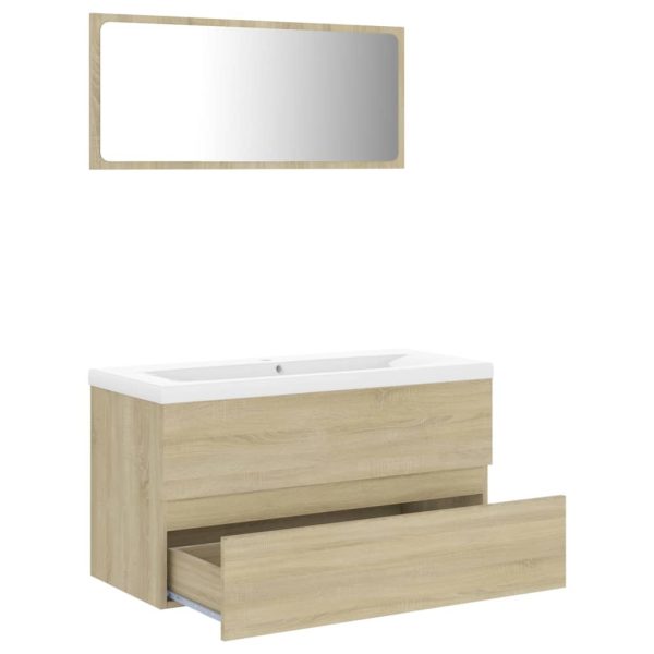 Bathroom Furniture Set Engineered Wood – 90×38.5×45 cm, Sonoma oak