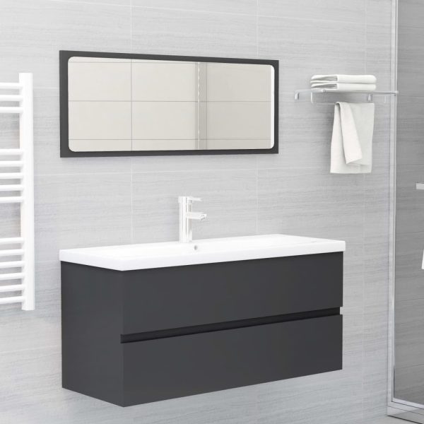 Bathroom Furniture Set Engineered Wood – 100×38.5×45 cm, Grey