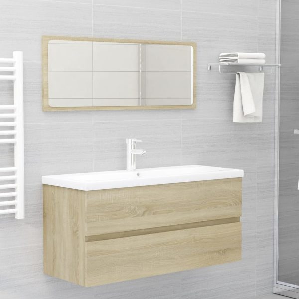 Bathroom Furniture Set Engineered Wood – 100×38.5×45 cm, Sonoma oak