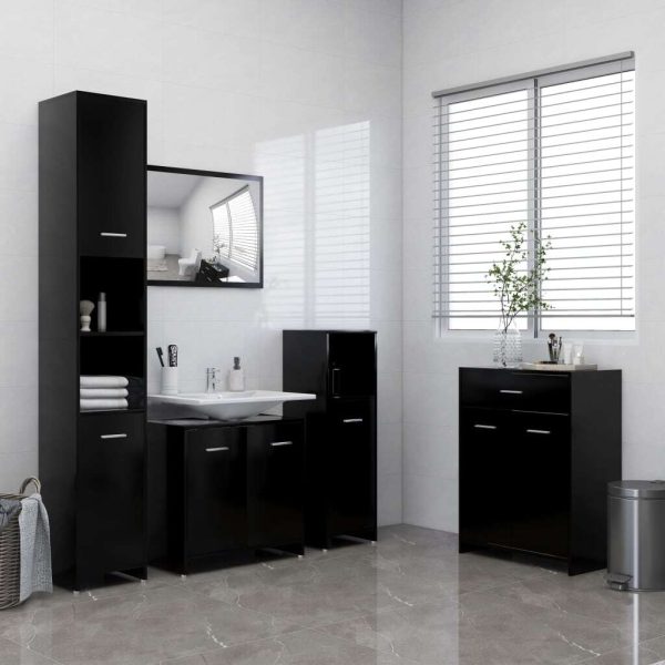 4 Piece Bathroom Furniture Set – Black