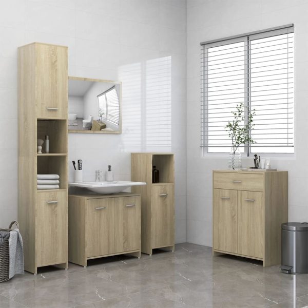 4 Piece Bathroom Furniture Set – Sonoma oak