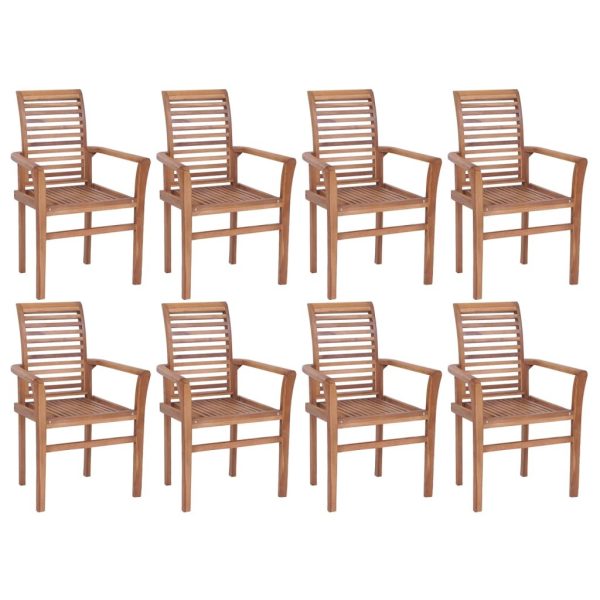 Stacking Dining Chairs Solid Teak – 8