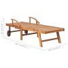 Sun Lounger Solid Teak Wood – Without Table, 2