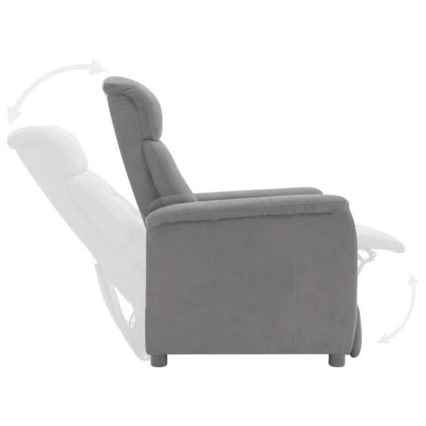 Electric Recliner Faux Suede Leather – Light Grey