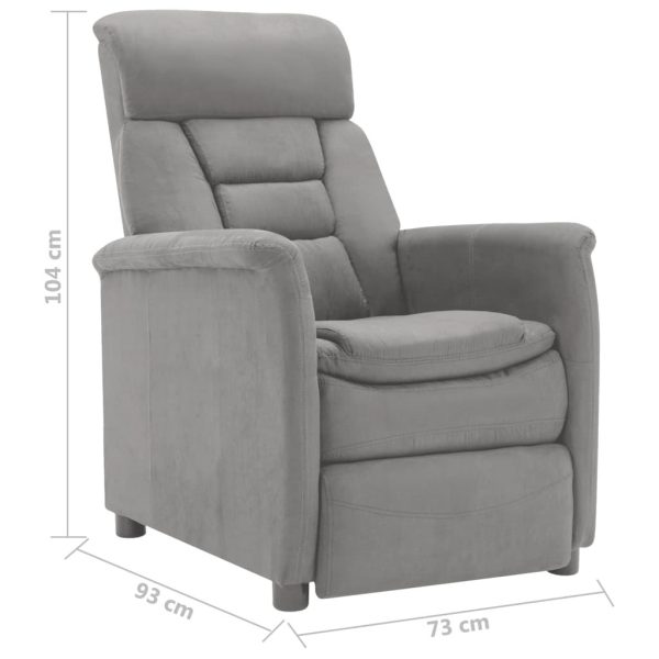Electric Recliner Faux Suede Leather – Light Grey