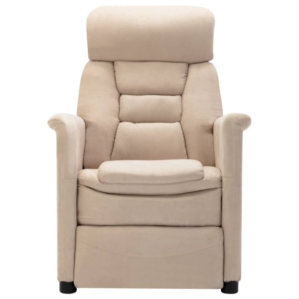 Electric Recliner Faux Suede Leather – Cream
