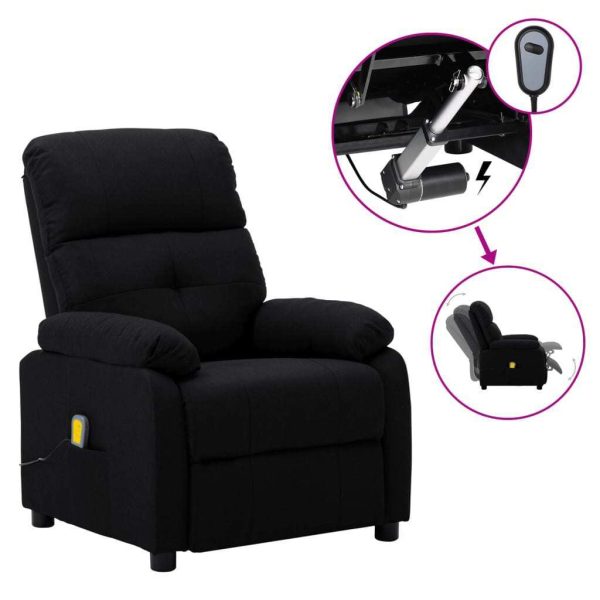 Electric Massage Recliner Chair Fabric – Black