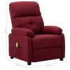 Electric Massage Recliner Chair Fabric – Wine Red