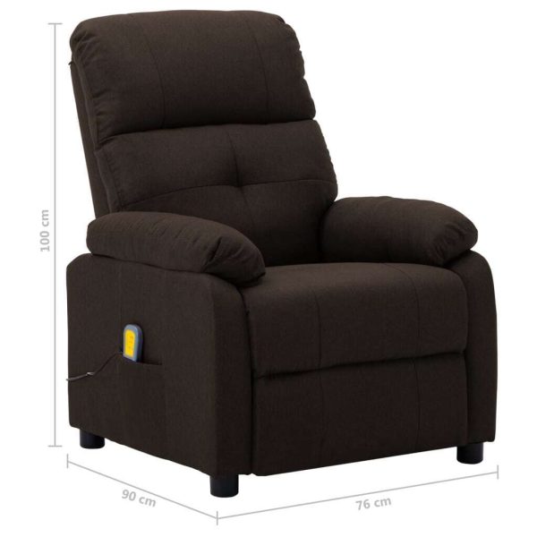 Electric Massage Recliner Chair Fabric – Dark Brown