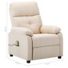 Electric Massage Recliner Chair Fabric – Cream