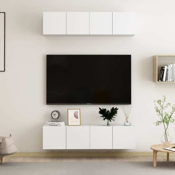 Dearborn TV Cabinets 4 pcs Engineered Wood – 60x30x30 cm, White