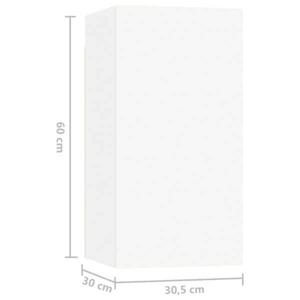 Maclean 4 Piece TV Cabinet Set Engineered Wood – 60x30x30 cm (2 pcs), White