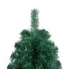 Artificial Half Christmas Tree with LED&Stand Green PVC – 150×95 cm, Green