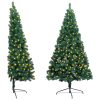 Artificial Half Christmas Tree with LED&Stand Green PVC – 180×110 cm, Green