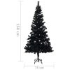 Artificial Christmas Tree with LEDs&Stand PVC – 150×75 cm, Black
