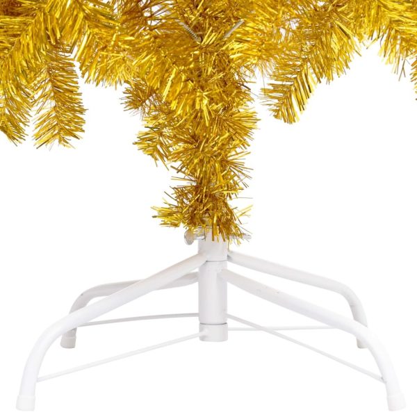 Artificial Christmas Tree with LEDs&Stand PVC – 150×75 cm, Gold