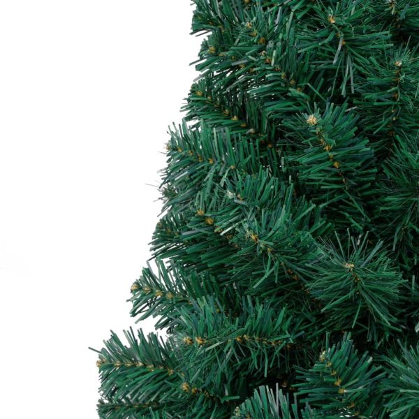 Artificial Half Christmas Tree with LEDs&Ball Set – 210×120 cm, Green and Gold