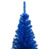 Artificial Christmas Tree with LEDs&Ball Set PVC – 150×75 cm, Blue and Gold