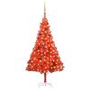 Artificial Christmas Tree with LEDs&Ball Set PVC – 180×93 cm, Red and Gold