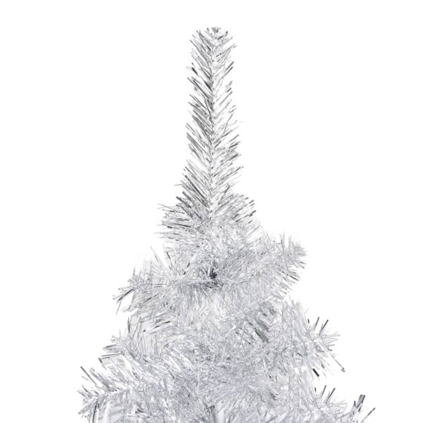 Artificial Christmas Tree with LEDs&Ball Set PVC – 210×120 cm, Silver and Gold