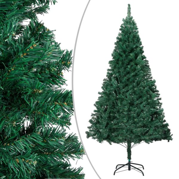 Artificial Christmas Tree with LEDs&Ball Set PVC – 210×110 cm, Green and Gold