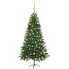 Artificial Christmas Tree with LEDs&Ball Set Green – 150×75 cm, Gold