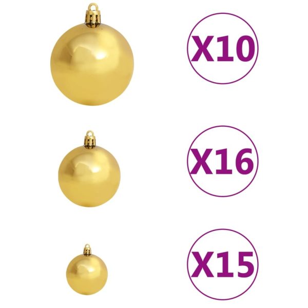 Nordmann Fir Artificial Christmas Tree LED&Ball Set Green – 210×150 cm, Gold