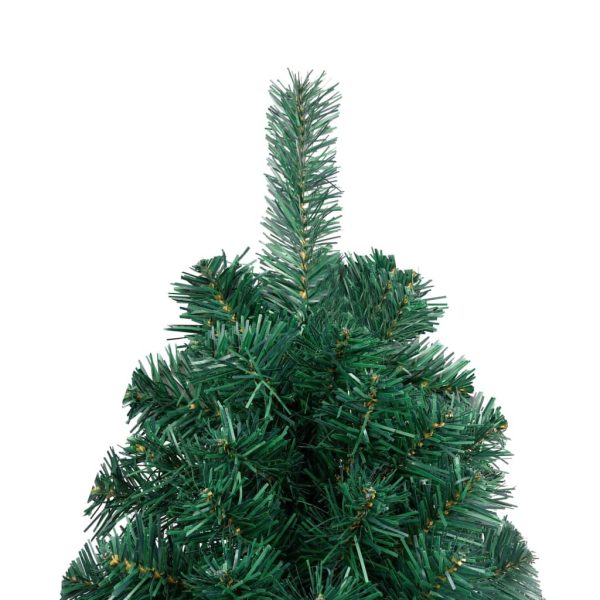 Artificial Half Christmas Tree with LEDs&Ball Set – 180×110 cm, Green and Rose