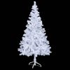 Artificial Christmas Tree with LEDs&Ball Set Branches – 150×70 cm, White and Rose