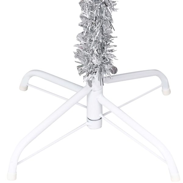 Artificial Christmas Tree with LEDs&Ball Set PVC – 150×75 cm, Silver and Rose