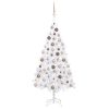 Artificial Christmas Tree with LEDs&Ball Set PVC – 180×95 cm, White and Rose