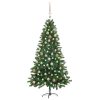 Artificial Christmas Tree with LEDs&Ball Set Green – 180×90 cm, Rose